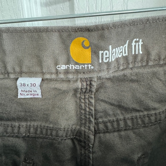 Carhartt Relaxed Fit brown carpenter stained jeans size 38 x 30 - Picture 6 of 6
